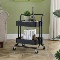 Two Layer Kitchen Rolling Cart Salon Detachable Beauty Shower Trolley Salon Furniture Commercial Furniture Plastic Apartment